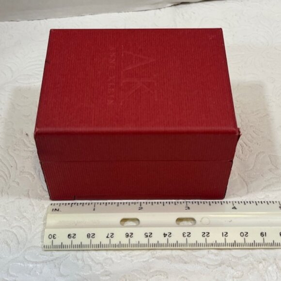 Anne Klein AK EMPTY Red Presentation Storage Watch Box Case 3"x3.75"x2.5 - Picture 8 of 13